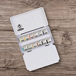 schmincke suluboya seti 12 yarim tablet .orijinal metal kutusunda .profesyonel seri suluboya seti
