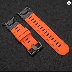 samsung galaxy watch ultra metal tokalı silikon kordon turuncu