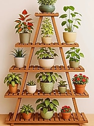 ahşap katlı çiçeklik