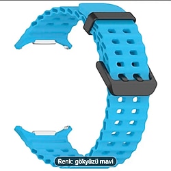 Samsung Galaxy Watch Ultra silikon gökyüzü mavi kordon