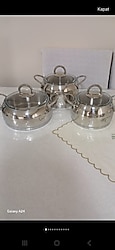 SIFIR ORJİNAL GÜRAL PORSELEN 6 PARÇA ÇELİK TENCERE SETİ...AÇKLM.OKUYUN LÜTFEN