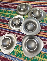 Antika kase tabak çelik 6 adet