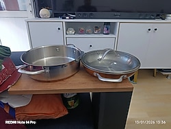 26 santim pilav tenceresi ve tavanın içi çelik dışı bakır %90 bakır