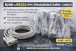 RJ45 to RS232 (DB9) Dönüştürücü Kablo Cat5e/6