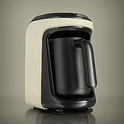 Karaca Hatır Hüp Türk Kahve Makinesi Krem 5 Fincan Kapasiteli Bol Köpüklü