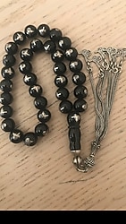 Eski oltu gümüş çakım gümüş püskül tesbih