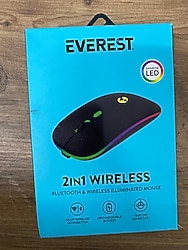 Everest SM-BT11 Usb Siyah 2in1 Bluetooth ve 2.4GHz Şarj Edilebilir Kablosuz Mouse