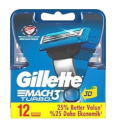 Gillette Mach 3 Turbo 12'li Yedek Tıraş Bıçağı