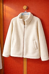 Beyaz Peluş Kadın Ceket