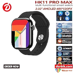 Amoled ekranlı hk11 promax siyah akıllı saat