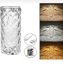 KRİSTAL ŞARJLI DOKUNMATİK MASA LAMBASI UZAKTAN KUMANDALI