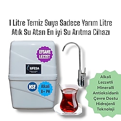 1 Litre Temiz Suya Yarım Litre Atık Su Atan Alkali ve Mineralli Sıfır Arıtma Cihazı