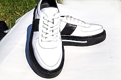 HAKİKİ DERİ SPOR GÜNLÜK BEYAZ YENİ (40-44) ERKEK AYAKKABI