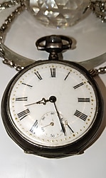 CEP SAATİ,İŞLEMELİ GÜMÜŞ KASA OSMANLI ANTİKA, ALTIN VARAK DAMLACIKLI ÇALIŞAN CEP SAATİ 101