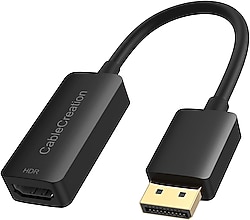 HDMI Adaptörü HDR 4K@60Hz, Altın Kaplama DisplayPort 1.4 - HDMI Dönüştürücü (Erkekten Dişi)