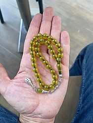 Gümüş Püsküllü Sıkma Kehribar