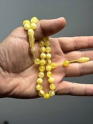 Doğal Kaya Damla Kehribar Tesbih