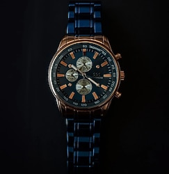 Klasik Erkek Kol Saati, Mavi Metal Kordonlu