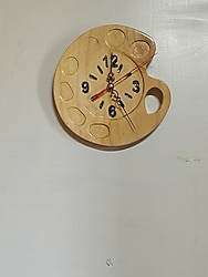 Boya Paleti Model Ahşap Duvar Saati