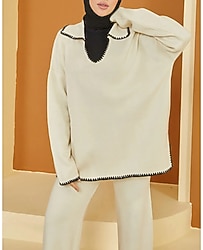 #Nakışlı #Triko #Takım – Ekru ✨  🆕 Yeni Sezon – Şıklık ve Rahatlık Bir Arada!  Zarif nakış detaylarıyla hareketlendiril