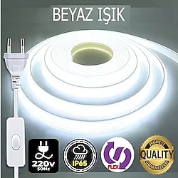 yassı cob neon led beyaz 2 metre arapuarli