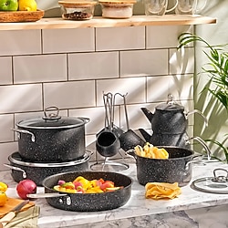 Karaca biogranit steel Plus 14 parça granit tencere takımı