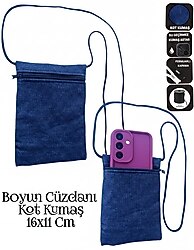 SEVBAGS BOYUN CÜZDANI KOT KUMAŞ GÜNLÜK TELEFON PARA KİMLİK KART CÜZDANI