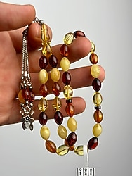 Multicolor Damla Kehribar Tesbih (Ü.K: 1205)