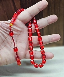 Kırmızı Kapsül Model Ateş Kehribar Tesbi