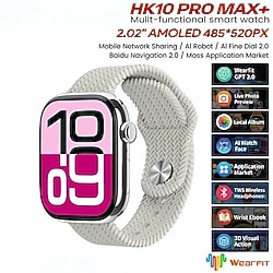 2 kordonlu amoled ekranlı akıllı saat hk10 promax plus gümüş