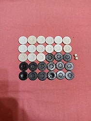 tavla pulu taşı - Beyaz siyah