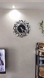 Metal Duvar Saati Modern Şık Tasarım Elektrostatik Boyalı (Gold Akrep Yelkovan Saniye)