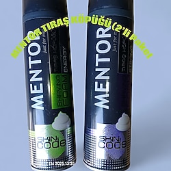 ✨ MENTOR TIRAŞ KÖPÜĞÜ (2’li Paket) ✨  🔹 Skin Code serisi – Erkeklere özel bakım  🔹 Energy & Strong çeşitleriyle pürüzs