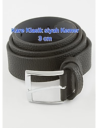 Kare Klasik siyah Kemer 3 cm Yeni Ürün sıfır malzemesi suni deri ve metaldir. Kemer uzunluğu 100 ile 130 cm arasında, ge