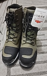 Harley Davidson Erkek Kamuflaj Biker Botları, Kayışlı, Gri-Khaki