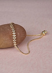 Zirkon taşlı altın kaplama su yolu bileklik