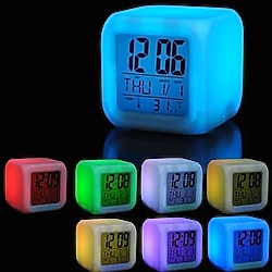RENK DEĞİŞTİREN DİJİTAL SAAT ALARMLI TERMOMETRELİ