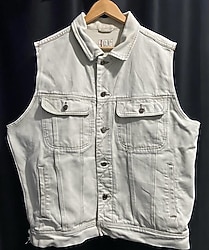 Efsane Vintage Denim Yelek O.N. Orijinal, Açık Ton Oversized, Mükemmel Kondisyon!