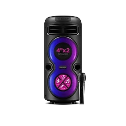 TWS Bluetooth Speaker 2 x 4" | RGB Led | Kablolu Mikrofon