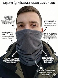 Unisex Kışlık Polar Boyunluk - Rüzgar Geçirmez, Isı Yalıtımlı, Çok Fonksiyonlu Kar Maskesi ve Bandana