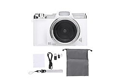 5K Dijital Kamera Kompakt Beyaz | 64MP | Otomatik Odaklama | 16X Zoom | 64 GB Dahili Hafıza (SIFIR)