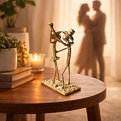 Dans Eden Çift Metal Figür - Romantik Hediye - Balo Dans Dekor - Mf006
