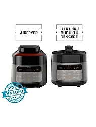 Yasomi Y85 Multi Cooker 2 Si 1 Arada Airfryer Fritöz Ve Elektrikli Düdüklü Tencere