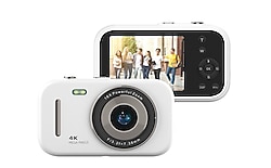 4K Dijital Video Kamera Beyaz | 48MP | 16X Zoom | 64 GB Destekli (SIFIR)