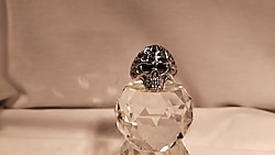 YÜZÜK BRONZ BAKIR ALAŞIMLI KROM KAPLI KURU KAFA FORMLU YÜZÜK 148