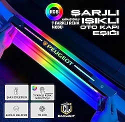 RGB IŞIKLI PEUGEOT OTO KAPI EŞİĞİ AKSESUAR