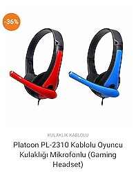 Platoon PL-2310 Renkli Kablolu Oyuncu Kulaklığı