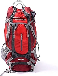 Free Camp Tig Trekking Sırt Çantası, Unisex, Kırmızı-Gri, 65 L