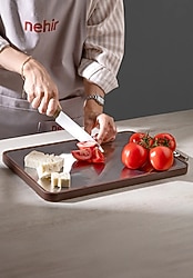 Dublin Paslanmaz Çelik Ve Abanoz Çift Taraflı Kesme Tahtası