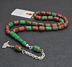 🔥🔥Yeşil Bordo damarlı sıkma kehribar🔥🔥